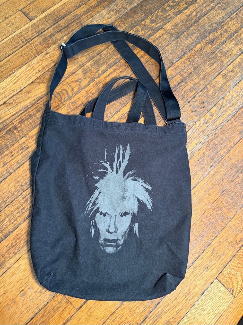 UNIQLO KAWS x Andy Warhol Tote Bag Black XX Portrait Art Collaboration